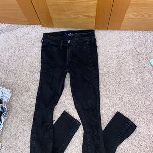 Black Ripped Hollister Jeans